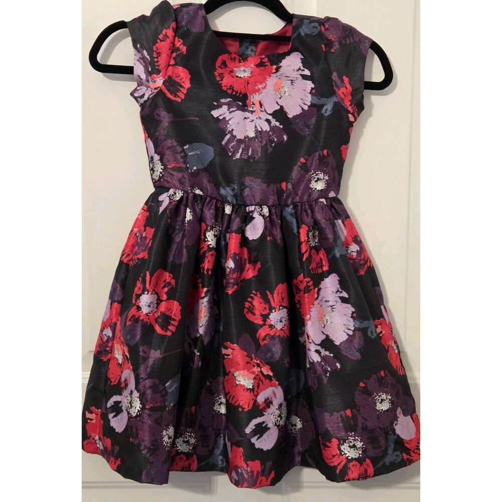 Dressed Up By Gymboree Girl’s Black w/Pink & Purple Flowers - Size 6